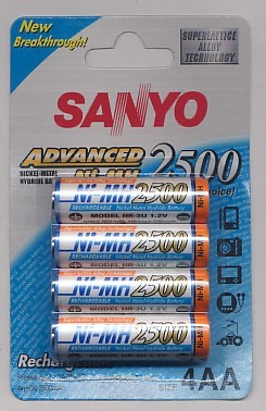 Importador de Pilas 2500 Sanyo Distribuidor de pilas, relojes, baterias