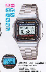 CASIO A168WA Distribuidor de pilas, relojes, baterias