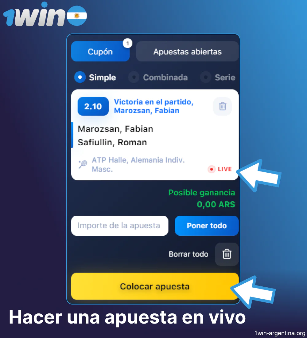 Guía para hacer apuestas deportivas en vivo en 1win Argentina