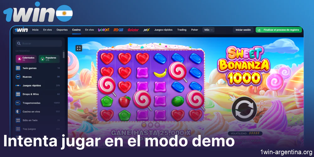 Empieza a jugar en 1win en el modo demo