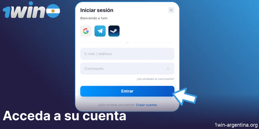 Acceda a su cuenta en el sitio web de 1win