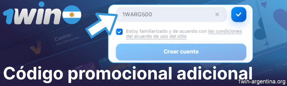 Código promocional adicional en la aplicación móvil 1win Argentina