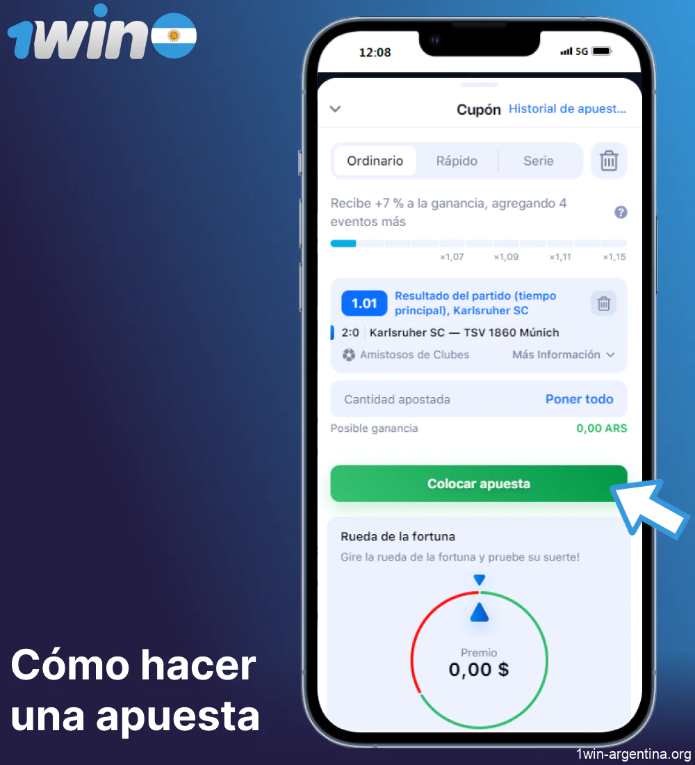 Instrucciones para hacer apuestas deportivas en 1win Argentina