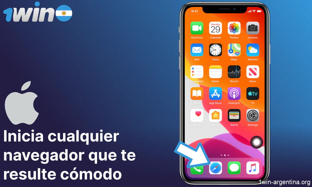 Inicia cualquier navegador que te resulte cómodo para abrir el sitio web de 1win
