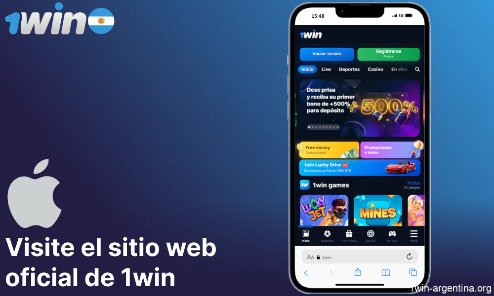 Visite el sitio web oficial de 1win